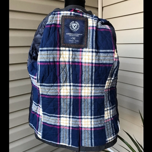 American Eagle Outfitters lined Gray Pea  Coat - Picture 3 of 8